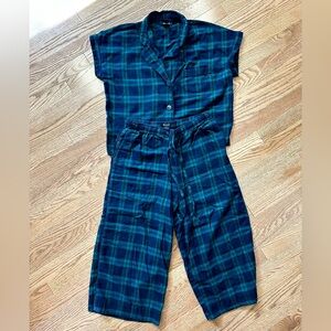 Madewell Flannel Cotton Plaid Pajama Set